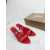 Christian Louboutin Red Mesh Crystal 70mm Pointed‑Toe Mule Heels