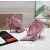 Christian Louboutin Dusty Pink Satin Checkerboard Crystal Tulle Ruffle 100mm Stiletto Heel Pumps