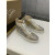 Christian Louboutin Gold Glitter Blue Crystal‑Embellished High‑Top Sneakers