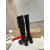 Christian Louboutin Black Leather 85mm Heel Knee‑High Boots