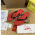 Christian Louboutin Red Embossed‑Logo Studded Flip‑Flop Sandals