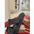 Christian Louboutin Black Leather Two‑Strap Slide Sandals