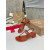 Christian Louboutin Rust Croc‑Embossed 45mm Block Heel Thong Sandals