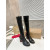 Christian Louboutin Black Leather 85mm Heel Knee‑High Boots