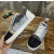 Christian Louboutin Gradient Fabric Spiked Low‑Top Sneakers Silver Metallic Trim