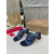 Christian Louboutin Navy Croc‑Embossed 70mm Block Heel Thong Mule Sandals