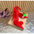 Christian Louboutin Red Satin Multicolor Fabric Flower 100mm Stiletto Heel Slingback Pumps