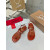 Christian Louboutin Terracotta Croc‑effect Leather Block Heel Thong Sandal