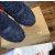 Christian Louboutin Navy‑Red Suede Gold‑Logo Shark‑Tooth Sole Lace‑Up Sneakers