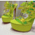 Christian Louboutin Neon Yellow Patent Iridescent Crystal‑Flower 150mm Platform Ankle‑Tie Sandals