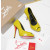 Christian Louboutin Lady Z 120 Yellow Patent Peep‑Toe Platform Stiletto Heel Pumps