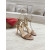 Christian Louboutin Nude Patent 100mm Gold‑Leaf Heel Ankle‑Strap Sandals