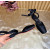 Christian Louboutin Black Satin Bow Ankle‑Tie Slingback Ballet Flats