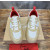 Christian Louboutin Beige‑White Spiked Platform Low‑Top Sneakers