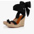 Christian Louboutin Black Textile 120mm heel Wedge Ankle‑Wrap Espadrille Sandal
