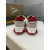 Christian Louboutin White Leather Suede Red Zigzag Sole Low‑Top Sneakers