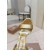 Christian Louboutin Gold Laminated Leather 85mm Stiletto Heel Ankle‑Strap Sandals