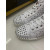 Christian Louboutin White Leather Full Silver‑Spiked High‑Top Sneakers
