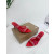 Christian Louboutin Red Mesh Crystal 70mm Pointed‑Toe Mule Heels