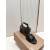 Christian Louboutin Black Leather Metal‑Ring Block Heel Sandals