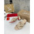 Christian Louboutin Beige Leather Studded 55mm heel Slide Sandals