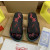 Christian Louboutin Black Logo‑Print Slides Rainbow Crystal‑Trimmed Sole