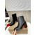 Christian Louboutin Black Smooth Leather Side‑Zip Block Heel Ankle Boots 70mm heel