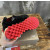 Christian Louboutin Black Leather Red‑Trim Spiked Slip‑On Sneakers