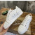 Christian Louboutin White Leather All‑Over Spike Low‑Top Sneakers