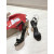 Christian Louboutin Black Patent 100mm Gold‑Leaf Heel Ankle‑Strap Sandals