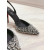 Christian Louboutin Black Fabric Crystal‑Embellished 100mm Pointed‑Toe Slingback Stiletto Heel Pumps