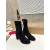 Christian Louboutin Black Suede Side‑Zip Block‑Heel Ankle Boots 85mm heel