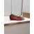 Christian Louboutin Burgundy Mesh Crystal Pearl Embellished Pointed‑Toe Flat Shoes
