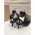 Christian Louboutin Black Satin Ankle Tie Bow Kitten Heel Pumps