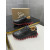 Christian Louboutin Black Leather Red Zigzag Sole Low‑Top Sneakers