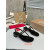 Christian Louboutin Black Croc‑embossed Leather Gold‑chain Block Heel Thong Sandal