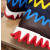 Christian Louboutin Colorful Zig‑Zag Knit Sock Ankle Boots Serrated Sole