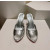 Christian Louboutin Silver Metallic Peep‑Toe Stiletto Heel Mules