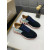 Christian Louboutin Navy‑Light‑Blue Suede Shark Tooth Sole Low‑Top Sneakers