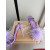 Christian Louboutin Purple Satin Feather 100mm Slingback Sandals