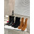 Christian Louboutin Black Suede Side‑Zip Block‑Heel Ankle Boots 85mm heel