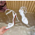 Christian Louboutin White Patent Leather Ankle‑Strap Platform High‑Heel Sandals 120mm heel
