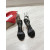 Christian Louboutin Black Patent 100mm Gold‑Leaf Heel Ankle‑Strap Sandals