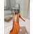 Christian Louboutin Orange Patent Leather 100mm Stiletto Heel Slingback Pumps