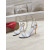 Christian Louboutin White Patent 100mm Gold‑Sculpted Heel Ankle‑Strap Sandals