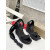 Christian Louboutin Black Fabric 120mm heel Wedge Ankle Tie Espadrille Sandal