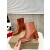 Christian Louboutin Tan Smooth Leather 85mm Block‑Heel Side‑Zip Ankle Boots