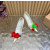 Christian Louboutin Off‑White Satin Multicolor Fabric Flower 100mm Stiletto Heel Pumps