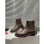 Christian Louboutin Brown Leather Chelsea Ankle Boots