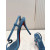 Christian Louboutin Blue Patent Leather 100mm Stiletto Heel Slingback Sandals